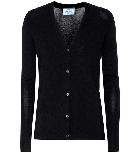 prada cardigan cashmere|Black Cashmere Cardigan .